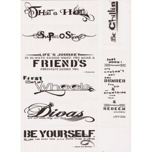 Creative Memories 30 Quotes Chiffon Vellum Teen Life Scrapbooking Craft BFF Diva